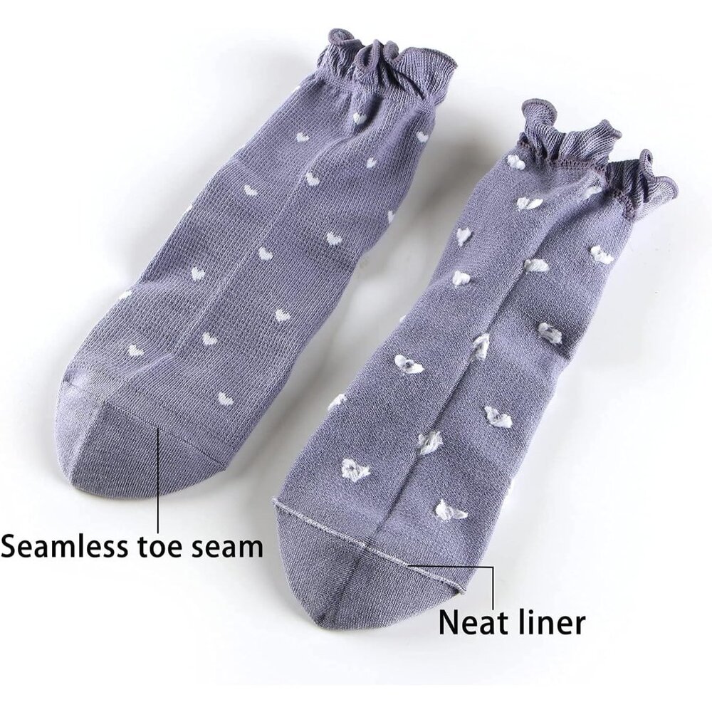 Womens Socks, Ruffle Casual Ankle Socks Breathable Cool Cotton Knit Lettuce Crew View 6